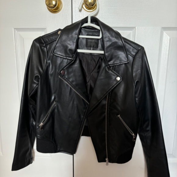Dynamite Black Leather Jacket - Picture 2 of 2